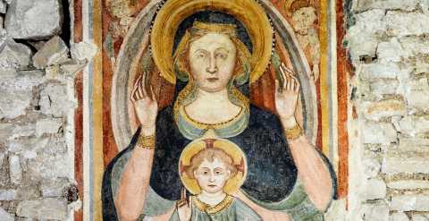 Bari, chiesa di San Martino: restaurato il raro e antico affresco della Madonna del Segno